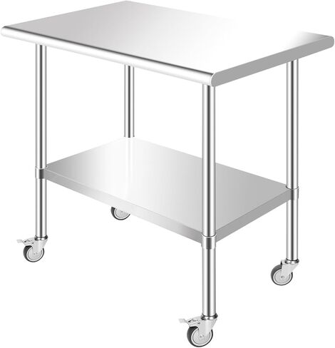 طاولة عمل من الفولاذ المقاوم للصدأ، مقاس 35 × 24 × 35 بوصة، طاولة عمل معدنية للمطبخ التجاري لمطعم المنزل في الهواء الطلق in Kuwait