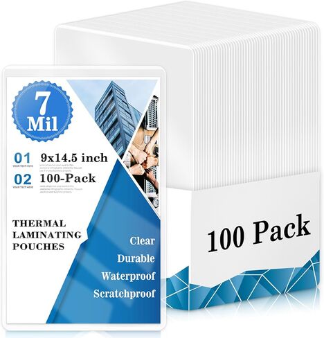 100 Pack 8.5x11inch 7mil Letter Size Laminating Sheets Thermal Laminating Pouches Paper Laminator Sheets File Card Laminator Pouches 8.5x11inch for Permits Cards File Photos in Kuwait