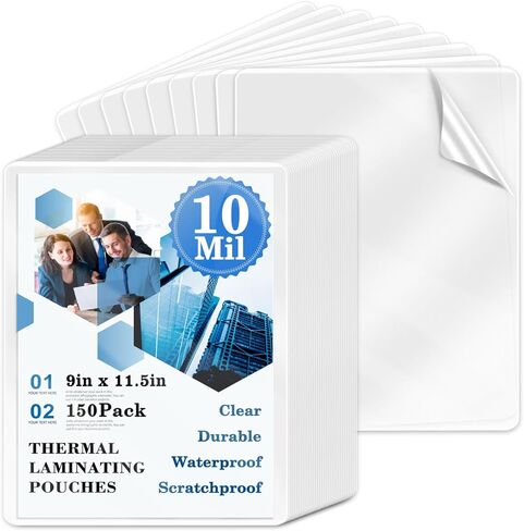 100 Pack 8.5x11inch 7mil Letter Size Laminating Sheets Thermal Laminating Pouches Paper Laminator Sheets File Card Laminator Pouches 8.5x11inch for Permits Cards File Photos in Kuwait