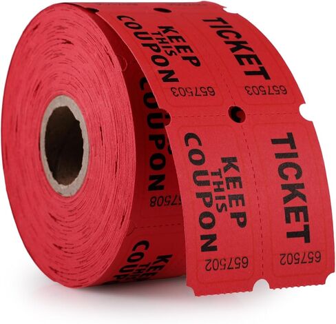 GeeRic Raffle Tickets Double Rolls 500 Pairs, 50/55 Tear-Off Event Tickets for Fundraisers, School Carnivals, Charity Events, Parties & Drawings Blue in Saudi Arabia