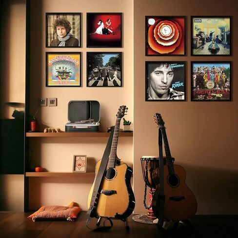 ONE WALL Vinyl Record Frame Play & Display Album Frames for Vinyl Records 12 x 12 Inch, Solid Wood Frame Mount on Wall Display Vinyl LP Covers with Clear Acrylic Front, Black in Saudi Arabia