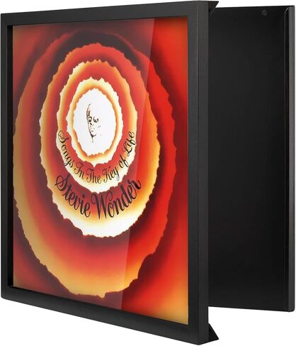 ONE WALL Vinyl Record Frame Play & Display Album Frames for Vinyl Records 12 x 12 Inch, Solid Wood Frame Mount on Wall Display Vinyl LP Covers with Clear Acrylic Front, Black in Saudi Arabia