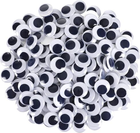 FEBSNOW 200 Pieces Wiggle Eyes Self Adhesive Black White Googly Eyes for DIY Crafts Decoration (20mm) in Saudi Arabia