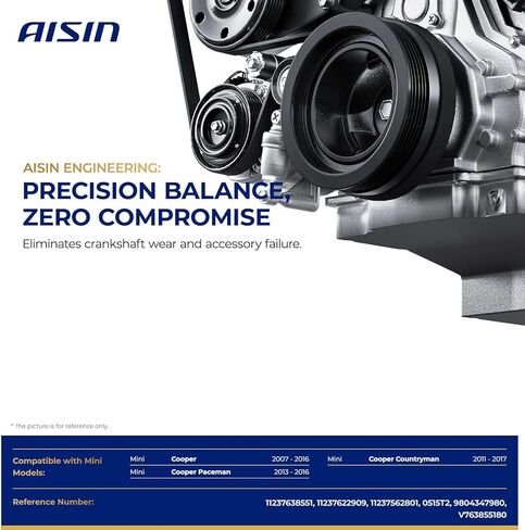 AISIN AFTERMARKET PDAAZ-00176 Harmonic Balancer - Compatible with Mini Cooper 2007-2016, Paceman 2013-2016, Countryman 2011-2017 - L4 1.6L in Kuwait