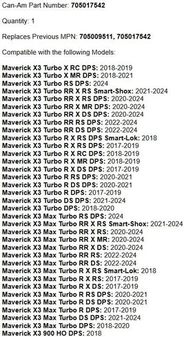 بديل لـ Maverick 705017542 منحرف الحاجز الخلفي لليد اليسرى X3 OEM in Kuwait