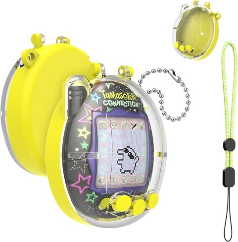 حافظة شفافة لـ Tamagotchi Connection V3 مع سلسلة وحبل قصير، وواقي للجسم والشاشة لتوصيل ملحقات Tamagotchi، صندوق عرض صلب مزدوج اللون مثالي لمحبي وهواة التجميع in Kuwait