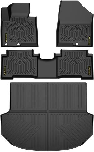 PIT66 TPE Floor Mats Fit Chevy Malibu 2016 2017 2018 2019 2020 2021 2022 2023 1st & 2nd Row Truck Accessories Cargo Liners All Weather Protection 3Pcs alfombras para carro Black in Kuwait