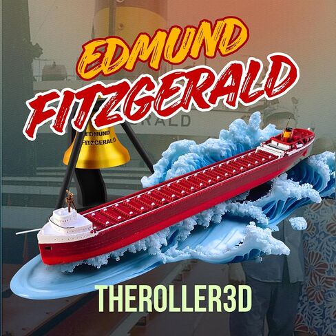 TheRoller3d 2-Pack SS Edmund Fitzgerald & SS William Clay Ford Model Ship 12 "نماذج شحن البحيرات الكبرى، سفن الألعاب، السفن النموذجية، نماذج السفن، ديكور بحري، هدايا التاريخ البحري in Kuwait