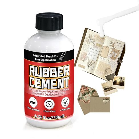 Rubber Cement, 110ml Multifunctional White Adhesive, No Wrinkling PVA Glue, Ideal for Crafts, Paper, Fabric, Wood, Photos, DIY Crafts, and More in Kuwait