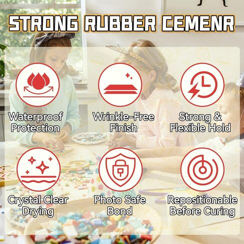 Rubber Cement, 110ml Multifunctional White Adhesive, No Wrinkling PVA Glue, Ideal for Crafts, Paper, Fabric, Wood, Photos, DIY Crafts, and More in Kuwait