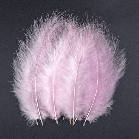 50pcs 4-6 Inches Fluffy Turkey Marabou Light Pink Feathers for Crafts Dreamcatcher Fringe Trim Colored Feathers Accessories Pack in Kuwait