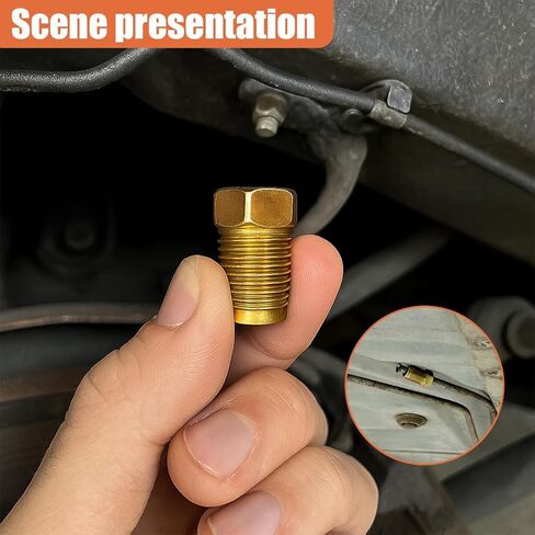 10 قطع تركيبات خط فرامل السيارة 3/16، M10 × 1.0 خيط متري معكوس، تركيبات أنابيب خط فرامل السيارة الفولاذية، أجزاء نظام فرامل السيارات العالمية للسيارات / الشاحنات / سيارات الدفع الرباعي (ذهبي) in Kuwait