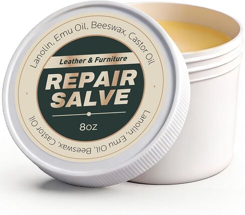 Leather Conditioner & Repair Cream: Leather Cleaner and Conditioner for Car Seats and Interiors - Repair Conditioning Salve for Furniture Couches Shoes Purse Bags (8 Oz) in Kuwait