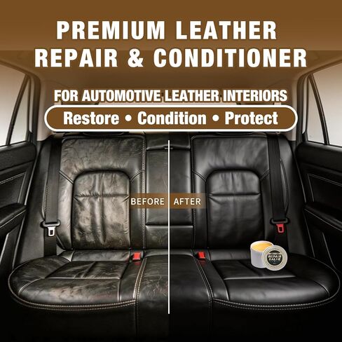 Leather Conditioner & Repair Cream: Leather Cleaner and Conditioner for Car Seats and Interiors - Repair Conditioning Salve for Furniture Couches Shoes Purse Bags (8 Oz) in Kuwait