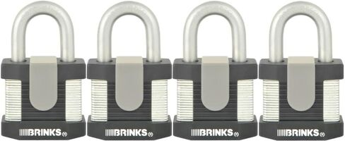 BRINKS - 50mm Commercial Laminated Steel Keyed Padlock - Solid Steel Body with Boron Steel Shackle, Chrome in Saudi Arabia