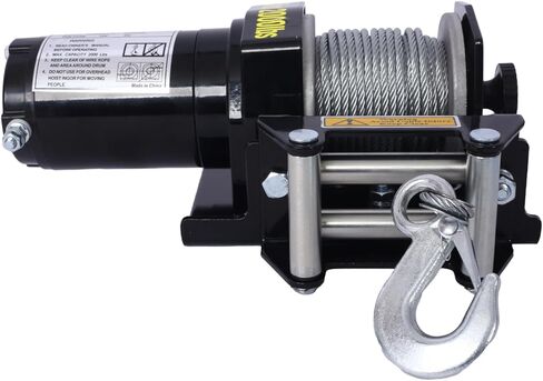 2000lb Electric Winch for ATV UTV Towing Trailer Steel Black in Kuwait