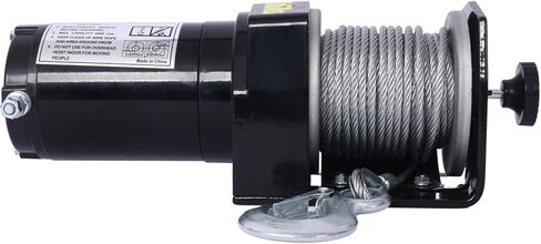 2000lb Electric Winch for ATV UTV Towing Trailer Steel Black in Kuwait