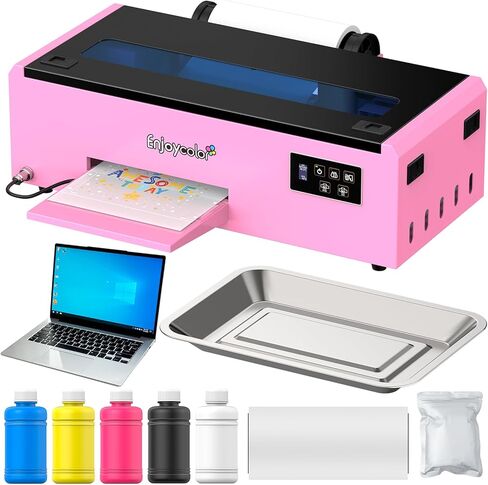A4 DTF Printer and Oven, DTF Transfer Printer Machine with Laptop for Dark and Light Fabric Printing (Oven+Software+Laptop 5x250ml Ink+DTF Film) in Kuwait