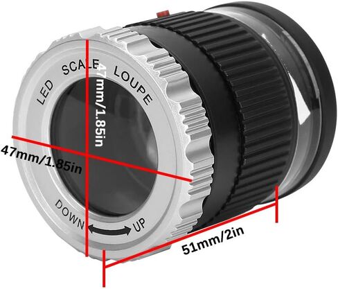 30x Jewelers Loupe with Measuring Scale and LED Light, USB Charging LED Scale Loupe Jewelry Loupe Magnifier for Gems Stamps in Kuwait