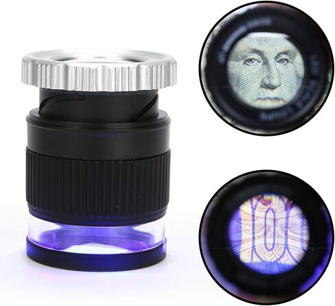 30x Jewelers Loupe with Measuring Scale and LED Light, USB Charging LED Scale Loupe Jewelry Loupe Magnifier for Gems Stamps in Kuwait
