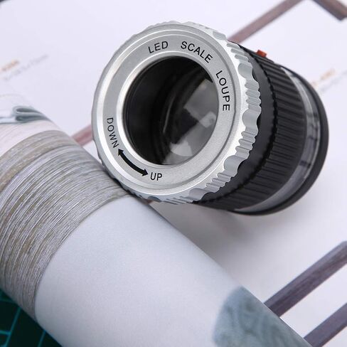 30x Jewelers Loupe with Measuring Scale and LED Light, USB Charging LED Scale Loupe Jewelry Loupe Magnifier for Gems Stamps in Kuwait