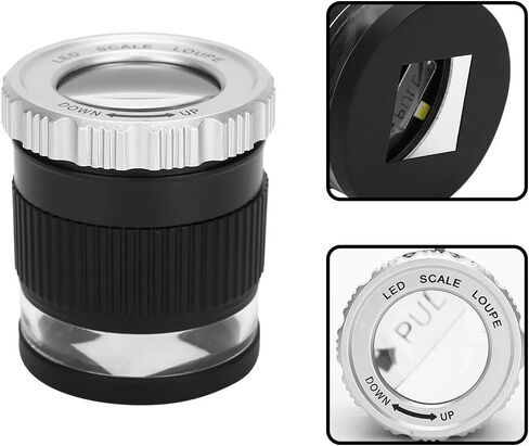30x Jewelers Loupe with Measuring Scale and LED Light, USB Charging LED Scale Loupe Jewelry Loupe Magnifier for Gems Stamps in Kuwait
