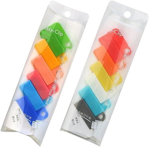 EXCEART 12Pcs Multi-Function Plastic Clips 1.57X1.22 Inch Portable File Clips for Office & School Paper Sorting Organizer Holders in Kuwait