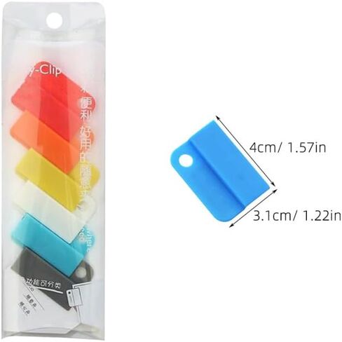 EXCEART 12Pcs Multi-Function Plastic Clips 1.57X1.22 Inch Portable File Clips for Office & School Paper Sorting Organizer Holders in Kuwait
