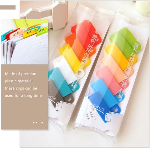 EXCEART 12Pcs Multi-Function Plastic Clips 1.57X1.22 Inch Portable File Clips for Office & School Paper Sorting Organizer Holders in Kuwait