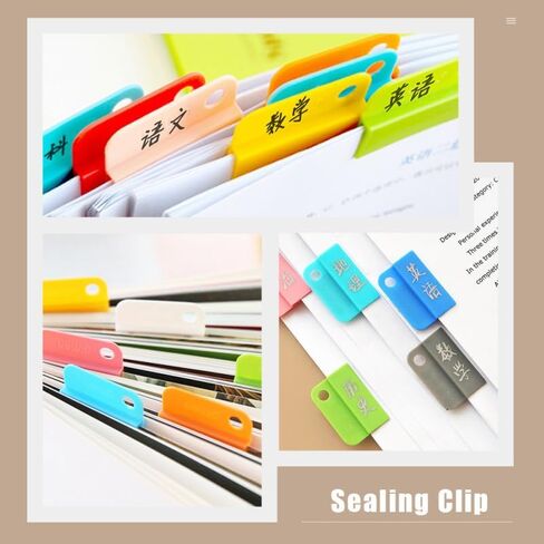 EXCEART 12Pcs Multi-Function Plastic Clips 1.57X1.22 Inch Portable File Clips for Office & School Paper Sorting Organizer Holders in Kuwait