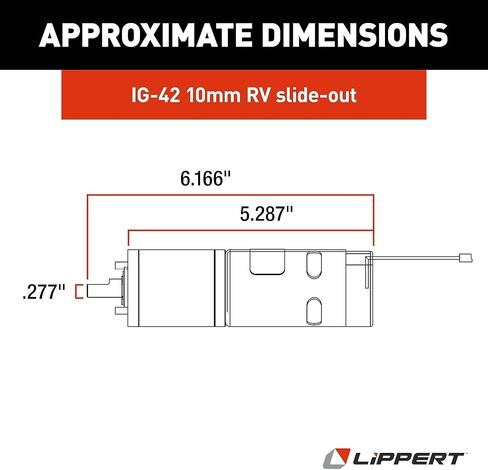 Lippert Replacement IG-42 10-Millimeter In-Wall RV Slide-Out Motor Assembly, 300:1 Ratio, Improved Function for Slide-outs, Easy, DIY Installation, Exact-Match Component - 236575 in Kuwait
