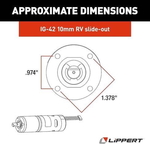 Lippert Replacement IG-42 10-Millimeter In-Wall RV Slide-Out Motor Assembly, 300:1 Ratio, Improved Function for Slide-outs, Easy, DIY Installation, Exact-Match Component - 236575 in Kuwait