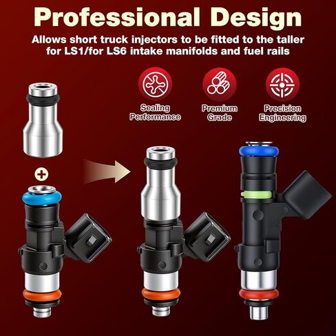 مجموعة فاصل حاقن الوقود 8 قطع LS1 LS6 مشعب السحب إلى حاقن شاحنة LS مع 8 حلقات مطاطية على شكل حرف O للتركيب بدون متاعب (8، فضي) in Kuwait
