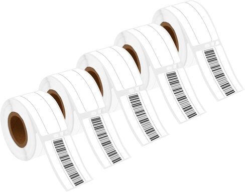 GREENCYCLE 5 Roll File Folder Labels Compatible for Dymo 30327 9/16" x 3-7/16" LW 1-Up White Paper Labels for LabelWriter 450 Duo, 4XL, 400 Printers, 130 Labels/Roll, NOT FIT 550 & 5XL in Kuwait