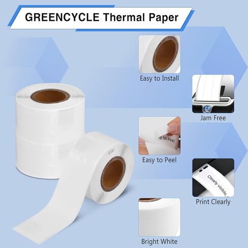 GREENCYCLE 5 Roll File Folder Labels Compatible for Dymo 30327 9/16" x 3-7/16" LW 1-Up White Paper Labels for LabelWriter 450 Duo, 4XL, 400 Printers, 130 Labels/Roll, NOT FIT 550 & 5XL in Kuwait