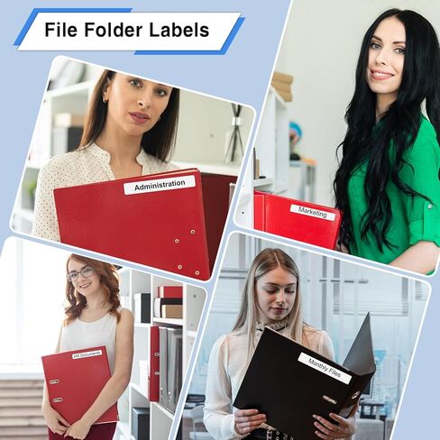 GREENCYCLE 5 Roll File Folder Labels Compatible for Dymo 30327 9/16" x 3-7/16" LW 1-Up White Paper Labels for LabelWriter 450 Duo, 4XL, 400 Printers, 130 Labels/Roll, NOT FIT 550 & 5XL in Kuwait