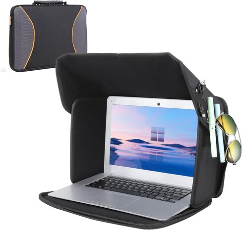 Foldable Laptop Sun Shade Lightweight Laptop Privacy Shield for 12-14 inch MacBook/Dell/Asus PC, Screen Hood Blocks Sunlight for Working Outside 12-14'' (Patent Pending) in Kuwait