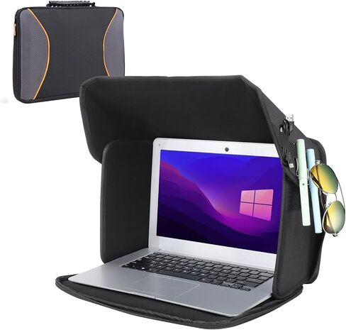 Foldable Laptop Sun Shade Lightweight Laptop Privacy Shield for 12-14 inch MacBook/Dell/Asus PC, Screen Hood Blocks Sunlight for Working Outside 12-14'' (Patent Pending) in Saudi Arabia