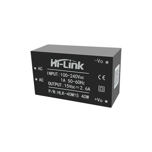 2pcs/Lot 220V to 15V 40W AC/DC Power Supply Module Low Power Consumption High Safety Isolation HLK-40M15 in Kuwait