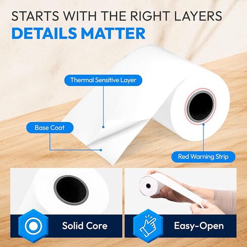 2 1/4" x 50' Thermal Paper (50 Rolls) - BPA Free Receipt Paper, 48 GSM Safe Thermal Printer Paper & Register Tape for Credit Card Machines, POS Printers in Kuwait
