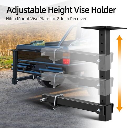 Hitch Vise Mount for Truck, Trailer Receiver & Bench for Hitch Table, Hitch Mount Vise Plate for Winch, Pipe, Grill & Chain Vises in Kuwait