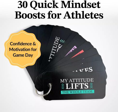 Athlete Affirmation Cards – 30 Game Day Mindset Boosts for Athletes – Confidence, Focus & Mental Toughness – Compact Affirmation Cards with Metal Ring – Gift for Athletes & Coaches in Kuwait