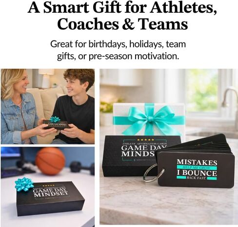 Athlete Affirmation Cards – 30 Game Day Mindset Boosts for Athletes – Confidence, Focus & Mental Toughness – Compact Affirmation Cards with Metal Ring – Gift for Athletes & Coaches in Kuwait