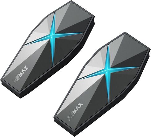 سماعة رأس بلوتوث ASMAX F1s للدراجات النارية مع تحكم صوتي ذكي، أنظمة اتصالات خوذة شبكية لـ 10 راكبين، شريحة مزدوجة مع تعدد المهام الصوتية/ENC/حامل بدون مغناطيس، اتصال داخلي 5 ميل لعربات الثلج/ATV/التزلج in Kuwait