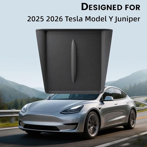 لوحة شحن لاسلكية لوحدة التحكم المركزية لـ Tesla Model Y Juniper 2026 2025، [شحن دون عائق] حصيرة سيليكون غير قابلة للانزلاق حصيرة شاحن لاسلكية رفيعة للغاية لملحقات Model Y Juniper (أسود) in Kuwait