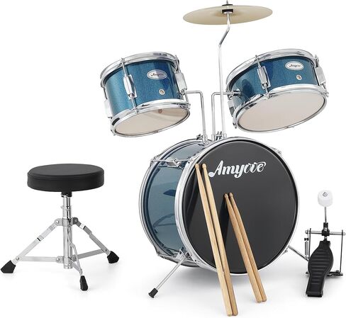 Full Size Complete 5-Piece Full Size Drum Set for Beginners & Teens | Includes Adjustable Throne & Cymbal, Complete 5-Piece Kit in Kuwait