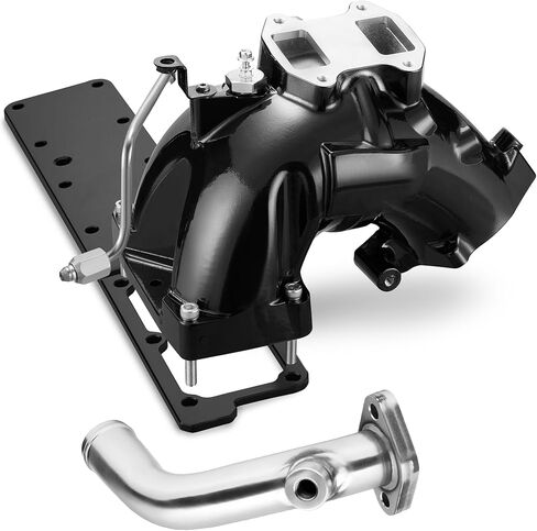 مجموعة مشعب السحب لـ 6.7L Cummins 2013-2018 Ram 3500 4500 5500 (الهيكل-الكابينة) طقم بوق مدخل هواء المحرك مع ترقية سخان الشبكة ونظام التدفئة، أسود in Kuwait
