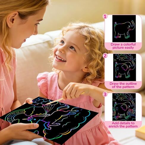 ألعاب يونيكورن للفتيات من سن 4 إلى 6 سنوات، كتب تلوين هدايا عيد ميلاد للفتيات من سن 4 إلى 8 سنوات لوازم الفنون والحرف اليدوية ألعاب الرسم للأطفال الفتيات من سن 6 إلى 8 سنوات، 24 صفحة 3 أساور 8 أوراق خدش in Kuwait