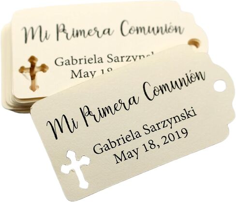 علامات Mi Primera Communion - علامات هدايا كاثوليكية مخصصة (مجموعة من 20 قطعة) (ذهبي عتيق) in Kuwait