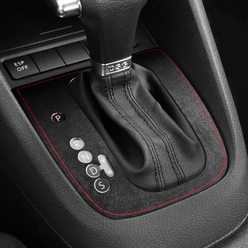 BETTERHUMZ متوافق مع Volkswagen VW Golf 6 GTI MK6 2010 2011 2012 لسيارة Alcantara المصنوعة من جلد الكربون والعتاد ناقل الحركة لوحة التحكم لوحة ديكور ملصق لاصق ملحقات القالب الداخلي (جلد سويدي أسود) in Kuwait